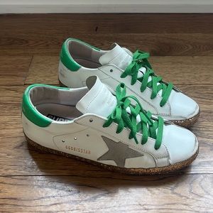 Golden Goose Super Star green gold glitter 38